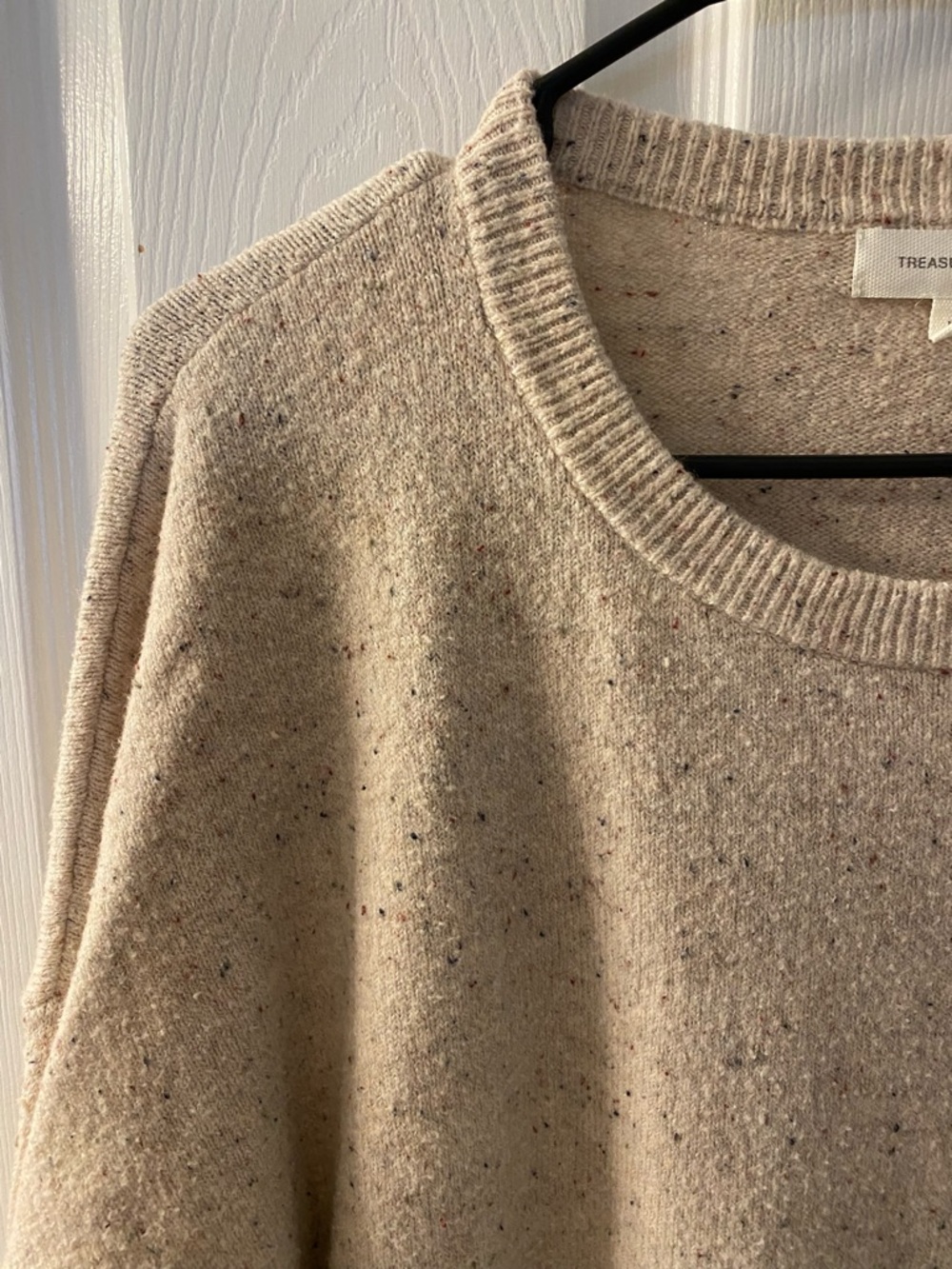 Treasure & Bond Neutral Speckled Beige Crewneck Sweater - Picture 3 of 6